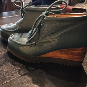 Ecoté Wedge Turquoise Leather Shoe